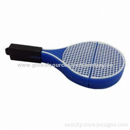 Tennis Racket Shape USB Drive, Made of Soft PVC Material, OEM Orders Welcome